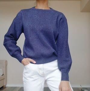 Zara blue metallic glitter sweater